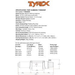 Treuil 4x4 Tyrex 3,6 tonnes 12V Compact