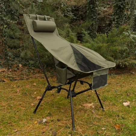 Chaise de camping confort plus kaki