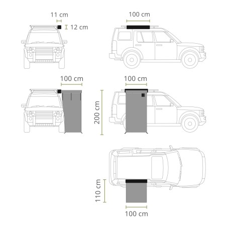 Cabine de douche Offlander pour 4x4 et van